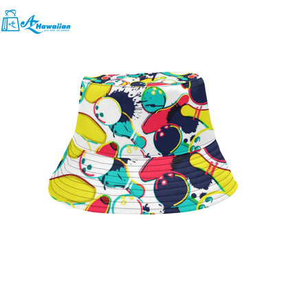 watercolor bowling ball pins Unisex Bucket Hat