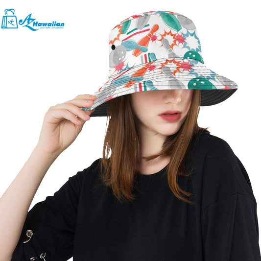 Watercolor bowling pattern Unisex Bucket Hat