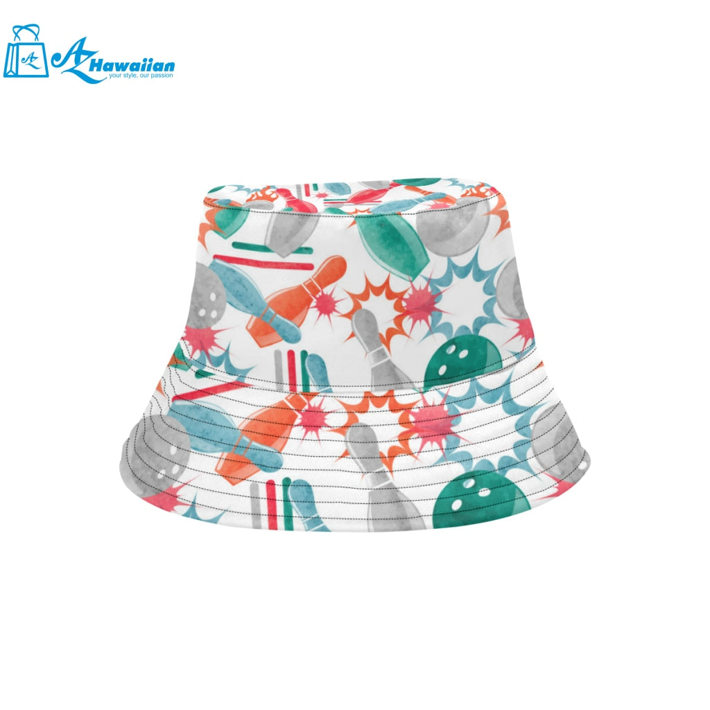 Watercolor bowling pattern Unisex Bucket Hat