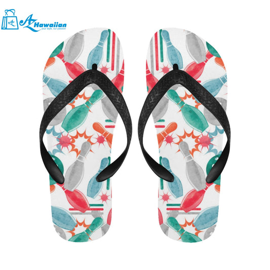 Watercolor bowling pattern Unisex Flip Flops