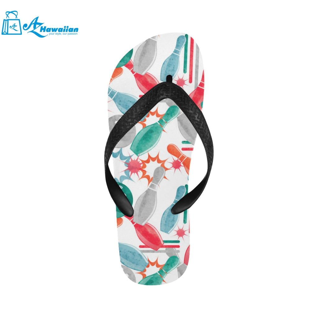 Watercolor bowling pattern Unisex Flip Flops