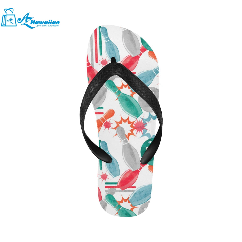 Watercolor bowling pattern Unisex Flip Flops