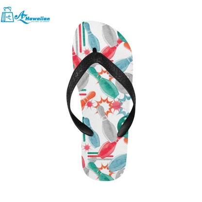 Watercolor bowling pattern Unisex Flip Flops