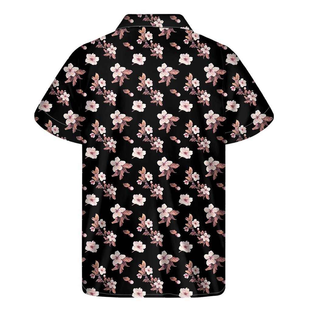 Watercolor Cherry Blossom Pattern Print Mens Short Sleeve Shirt Hawaiian