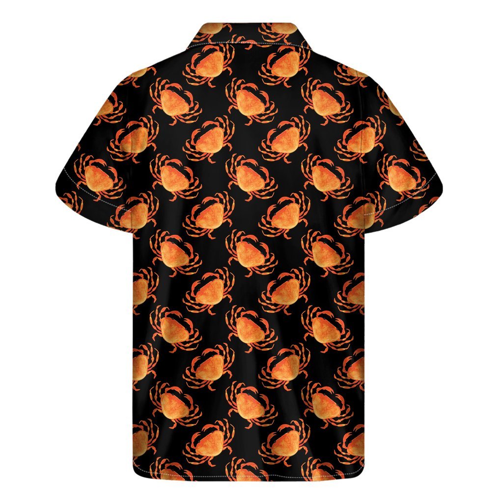 Watercolor Crab Pattern Print Mens Short Sleeve Shirt Hawaiian