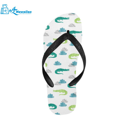 watercolor crocodile pattern Unisex Flip Flops