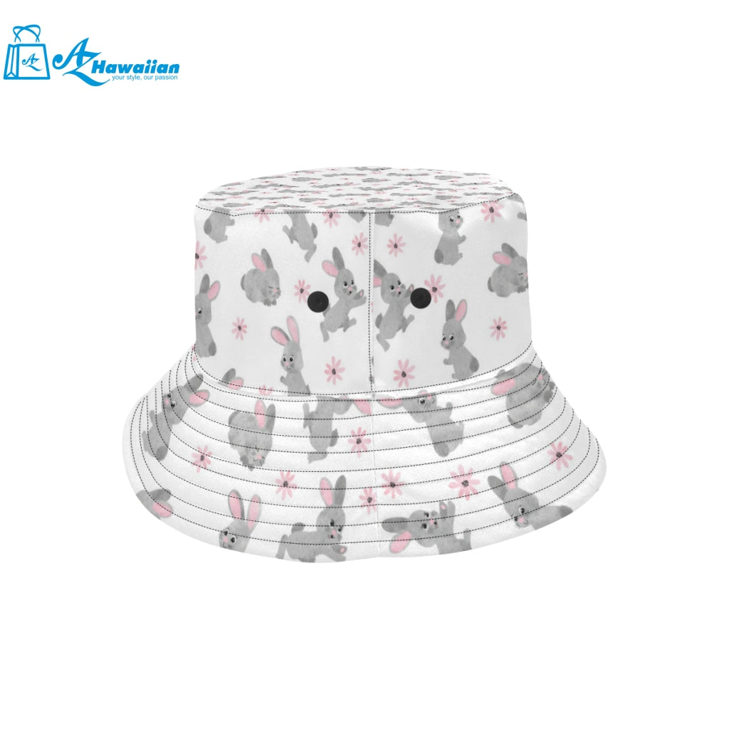 Watercolor cute rabbit pattern Unisex Bucket Hat