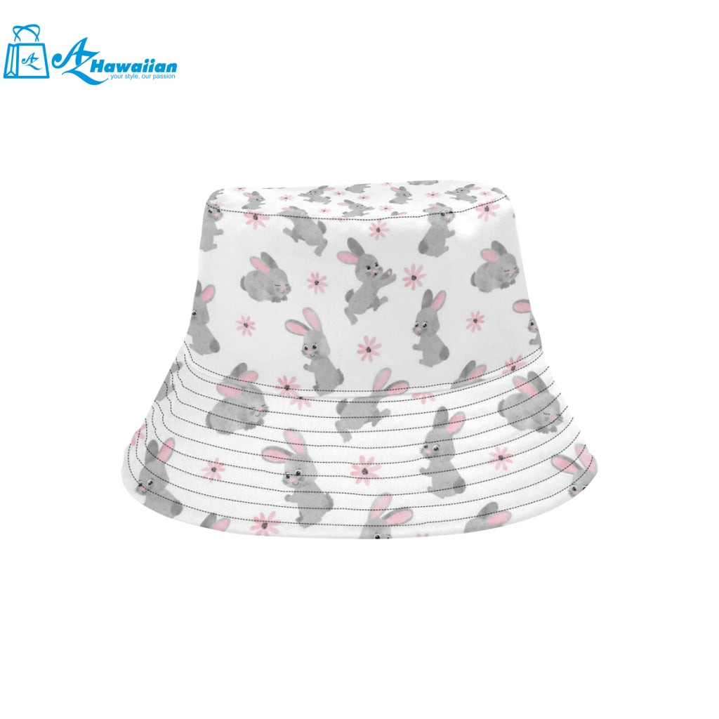 Watercolor cute rabbit pattern Unisex Bucket Hat