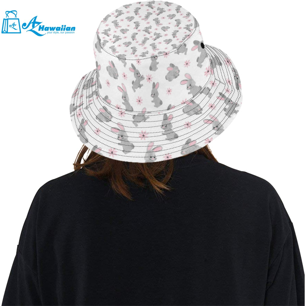 Watercolor cute rabbit pattern Unisex Bucket Hat