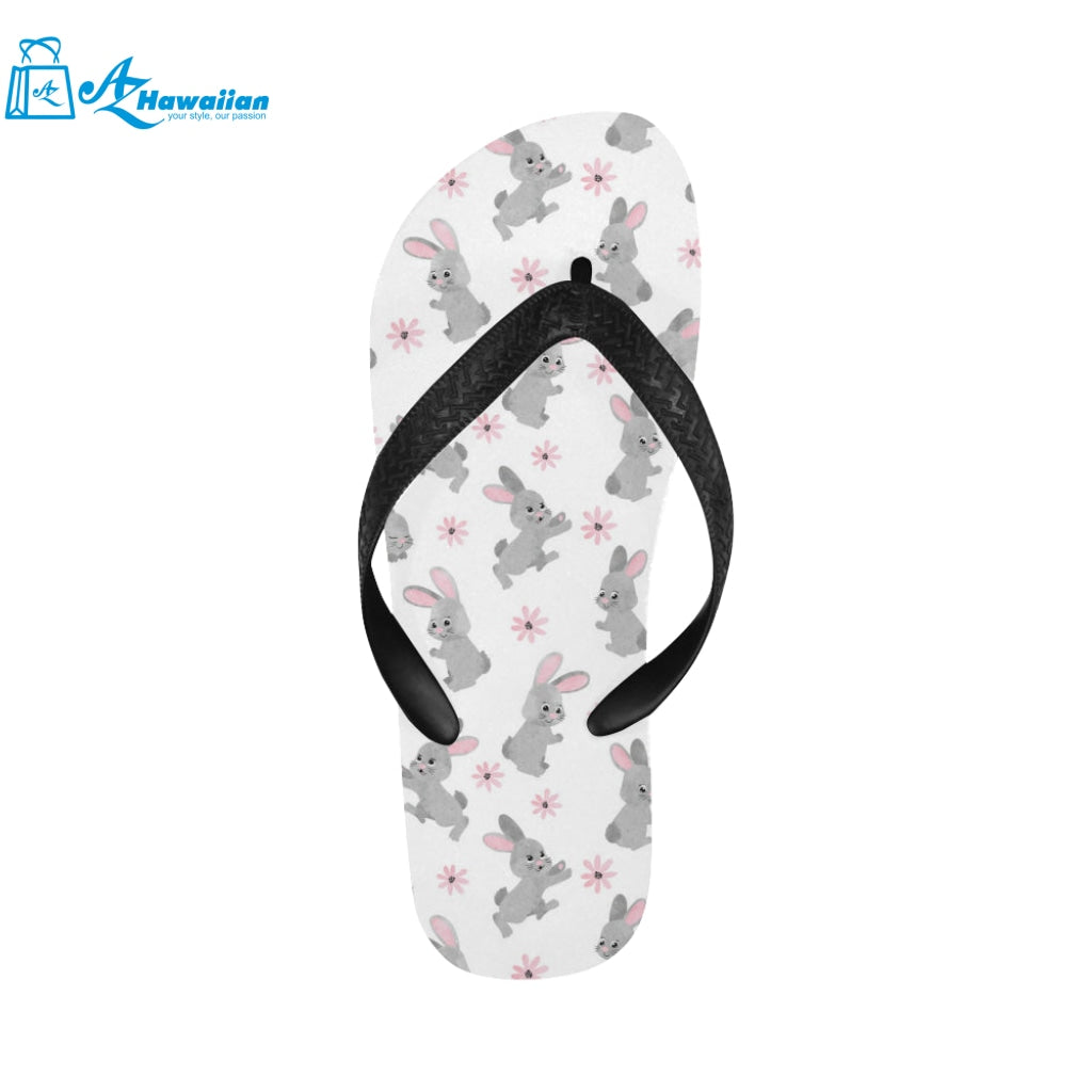 Watercolor cute rabbit pattern Unisex Flip Flops