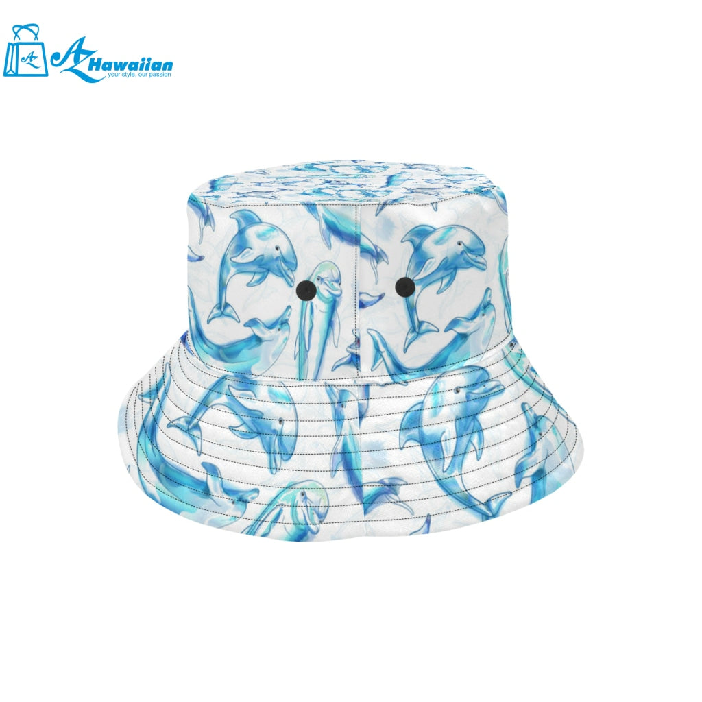 Watercolor dolphin pattern Unisex Bucket Hat