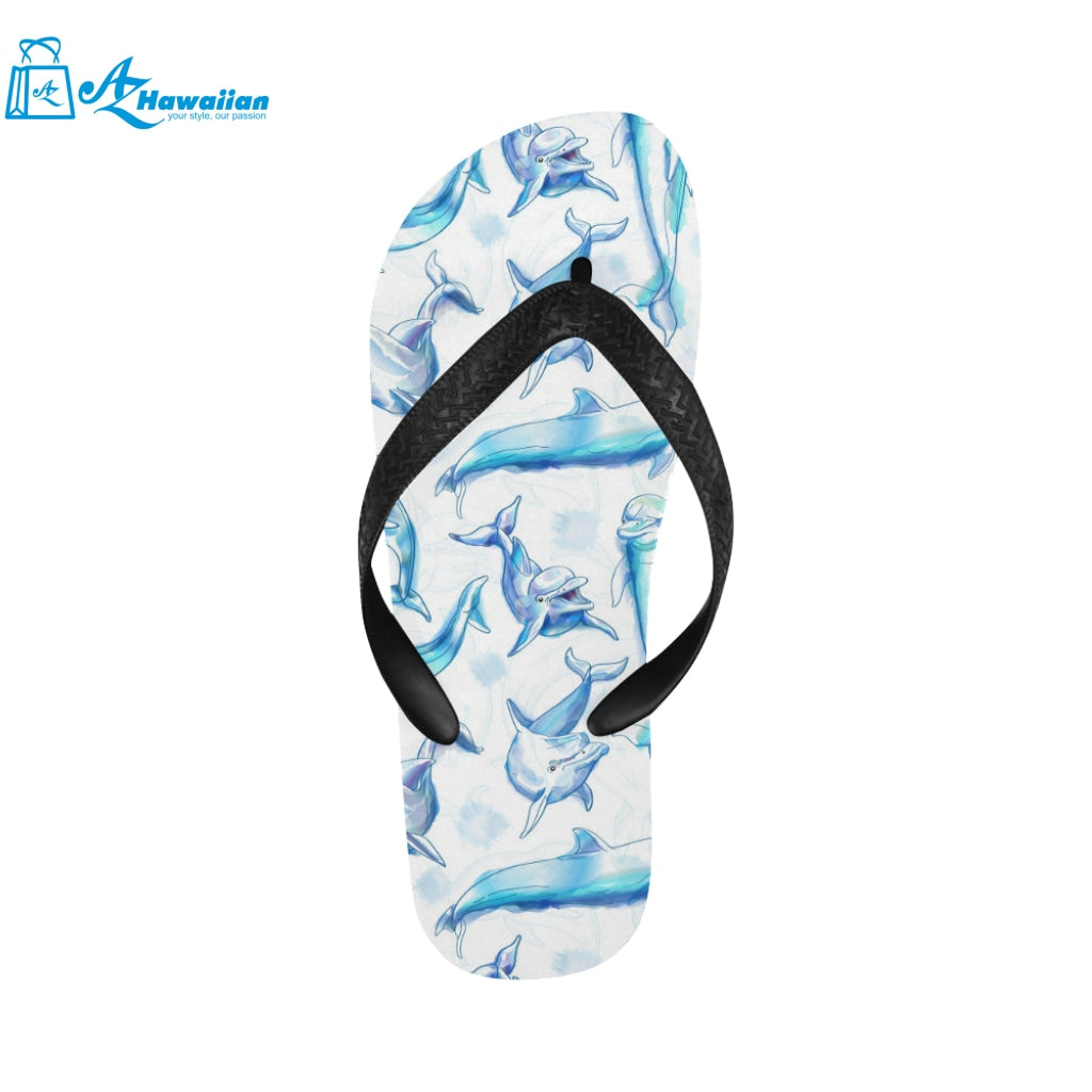 Watercolor dolphin pattern Unisex Flip Flops