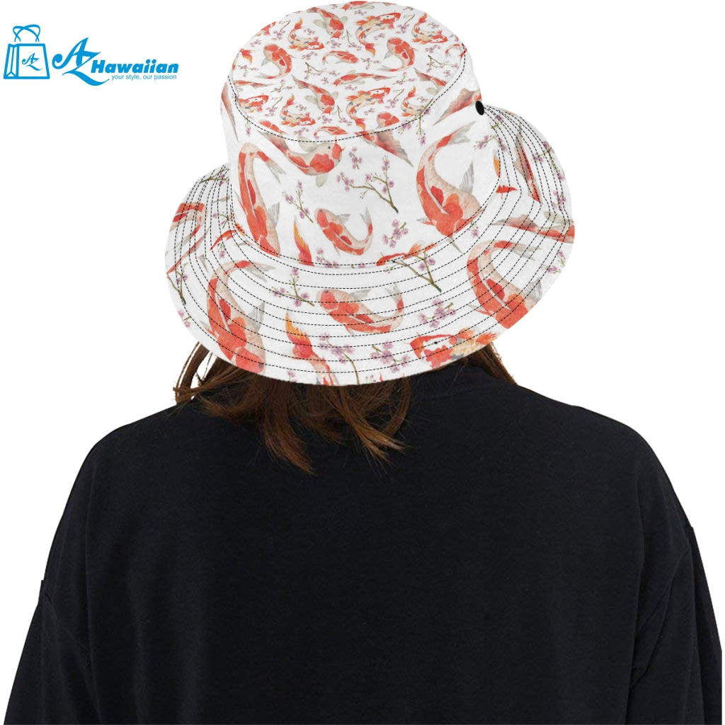 Watercolor fancy carp pattern Unisex Bucket Hat