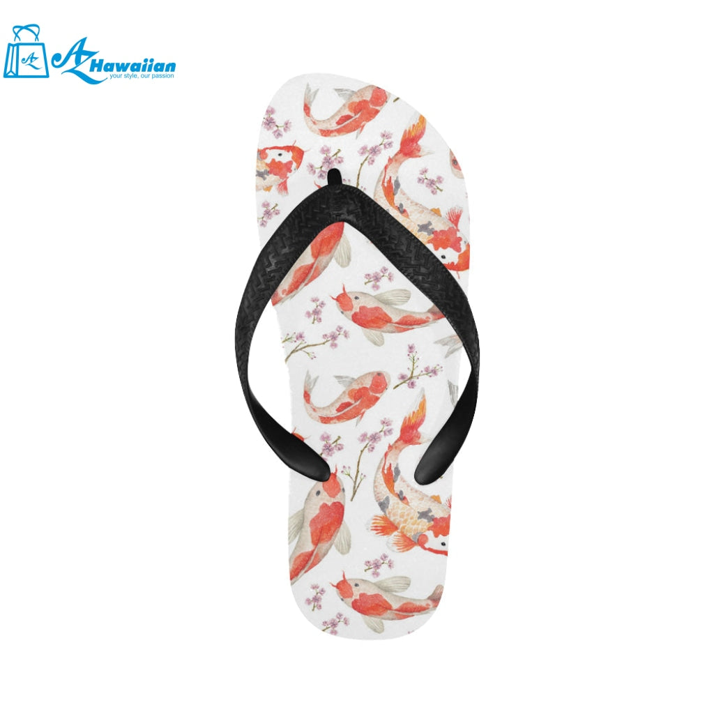 Watercolor fancy carp pattern Unisex Flip Flops