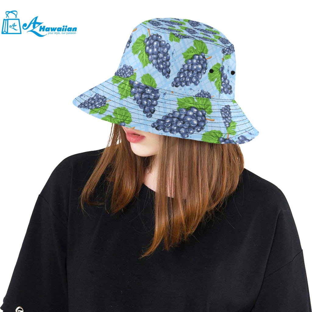 Watercolor grape pattern Unisex Bucket Hat