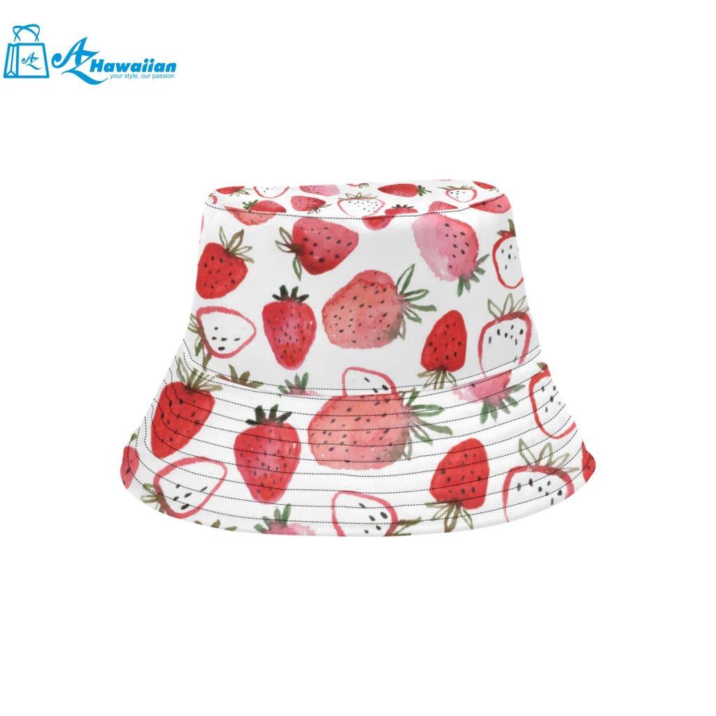 watercolor hand drawn beautiful strawberry pattern Unisex Bucket Hat