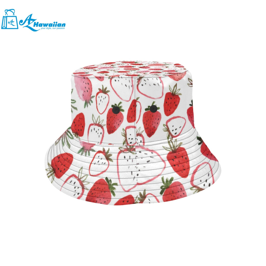 watercolor hand drawn beautiful strawberry pattern Unisex Bucket Hat