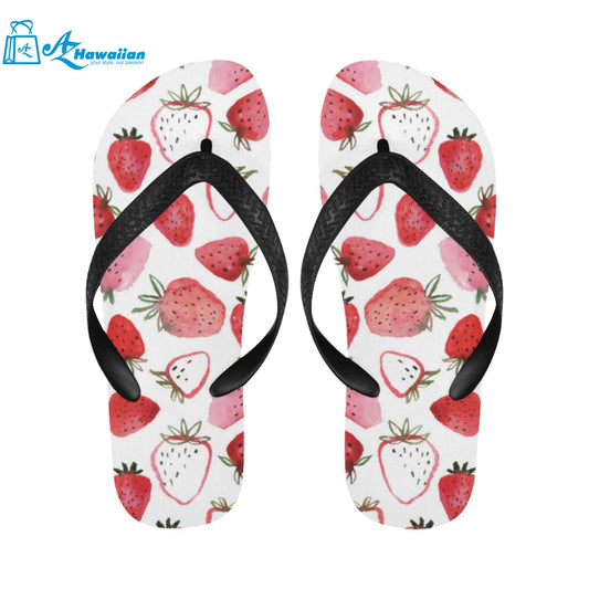 watercolor hand drawn beautiful strawberry pattern Unisex Flip Flops