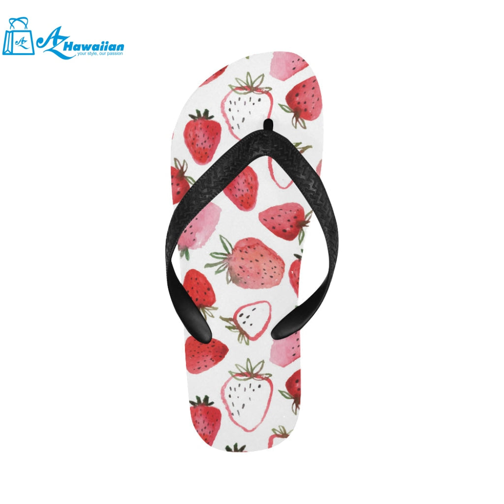 watercolor hand drawn beautiful strawberry pattern Unisex Flip Flops