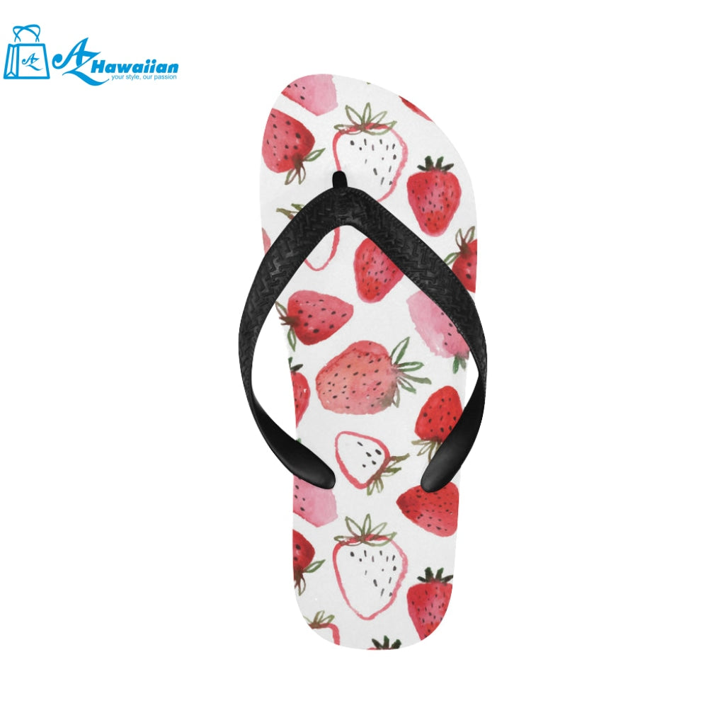 watercolor hand drawn beautiful strawberry pattern Unisex Flip Flops