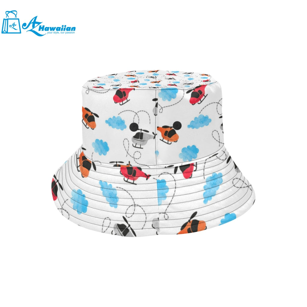 Watercolor helicopter cloud pattern Unisex Bucket Hat