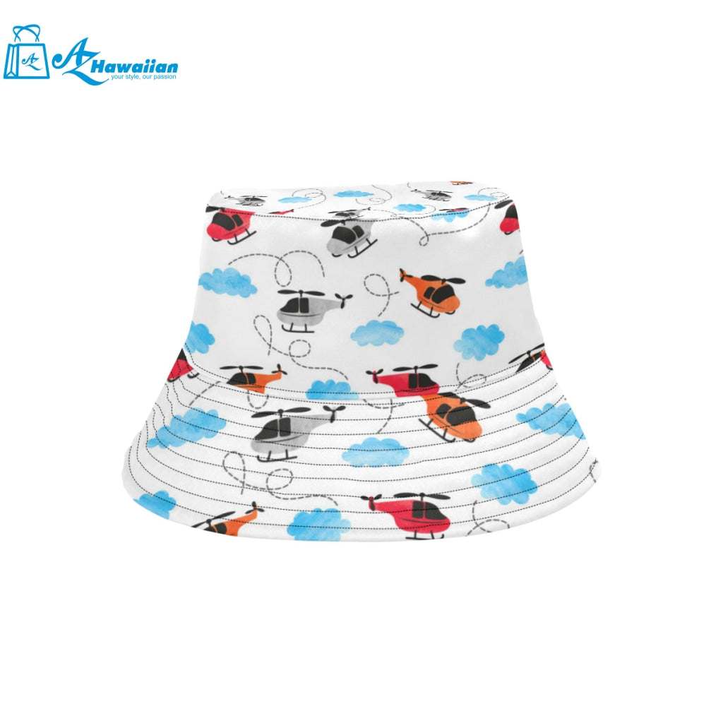 Watercolor helicopter cloud pattern Unisex Bucket Hat