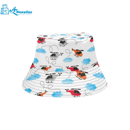 Watercolor helicopter cloud pattern Unisex Bucket Hat