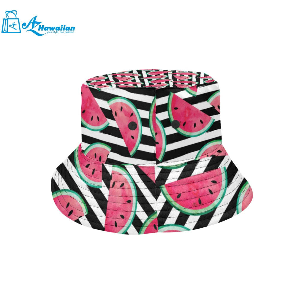 Watercolor paint textured watermelon pieces Unisex Bucket Hat