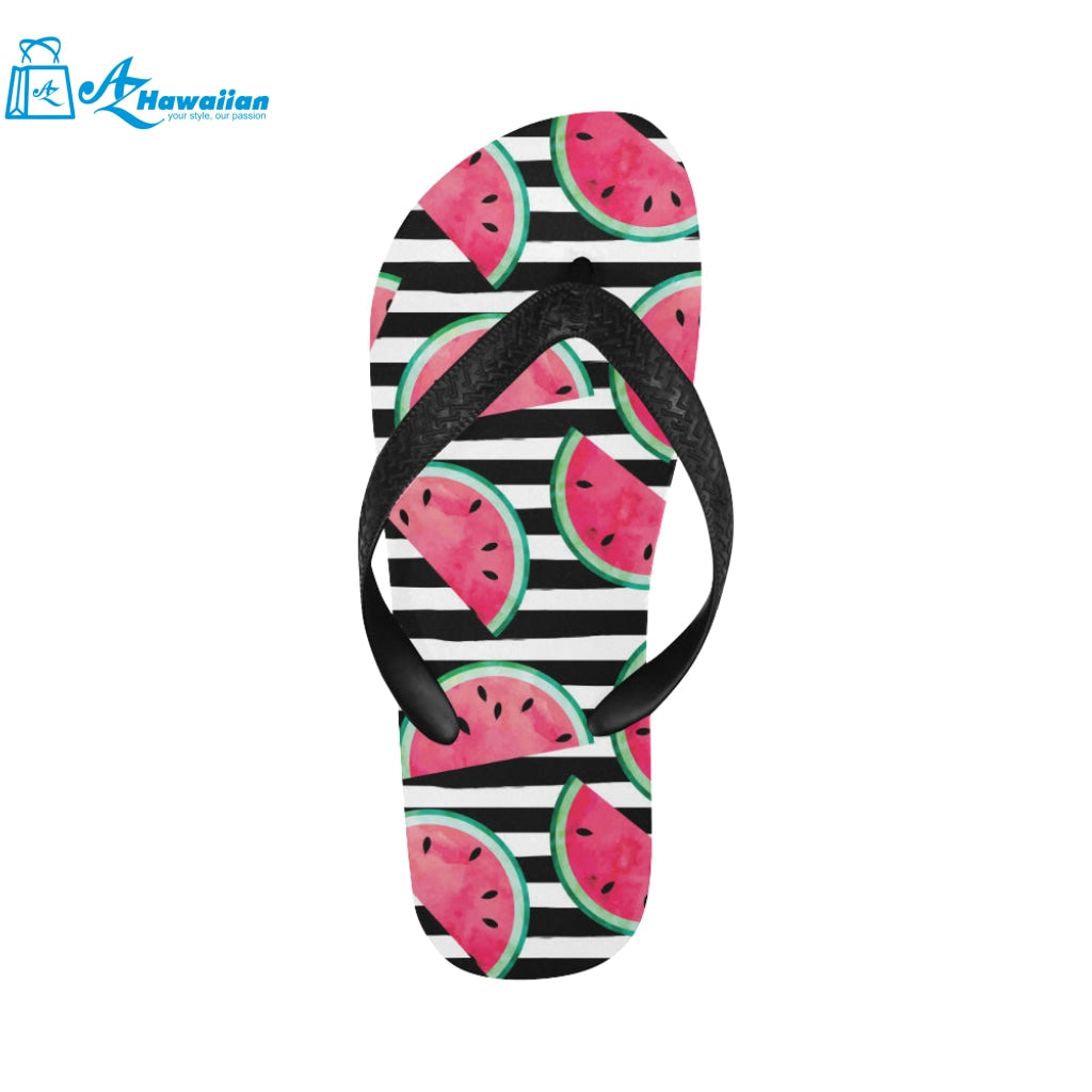 Watercolor paint textured watermelon pieces Unisex Flip Flops