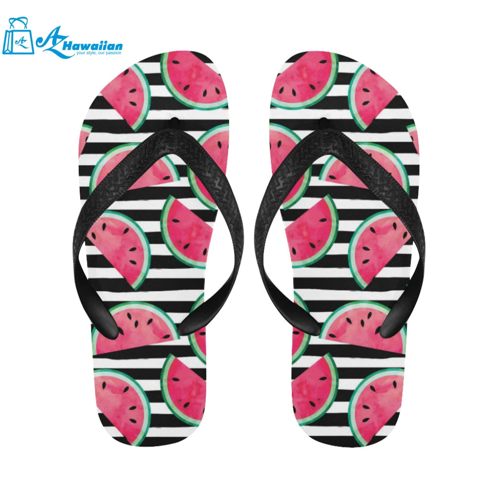 Watercolor paint textured watermelon pieces Unisex Flip Flops