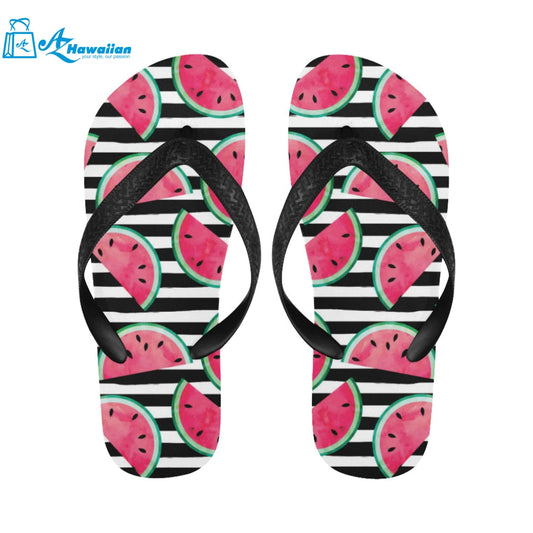 Watercolor paint textured watermelon pieces Unisex Flip Flops