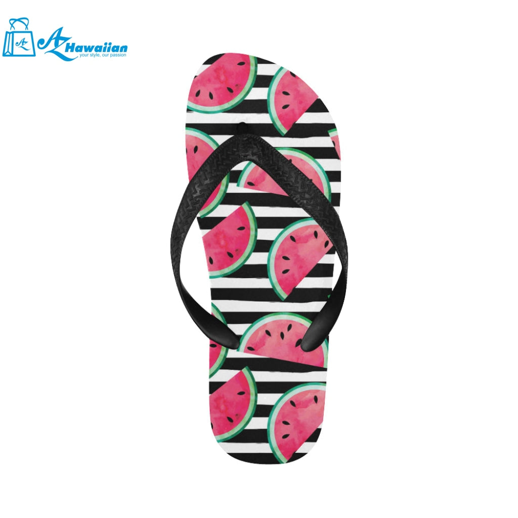 Watercolor paint textured watermelon pieces Unisex Flip Flops