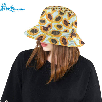 Watercolor papaya pattern Unisex Bucket Hat