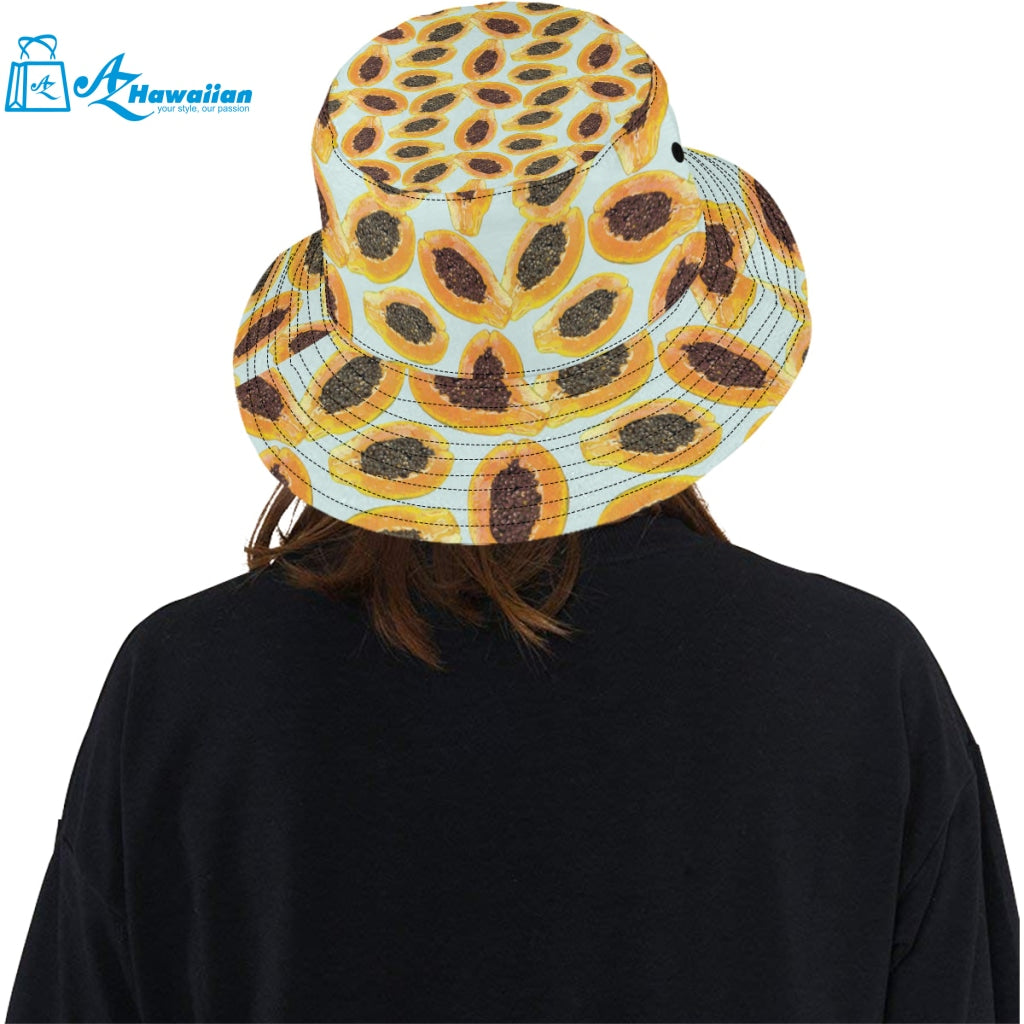 Watercolor papaya pattern Unisex Bucket Hat