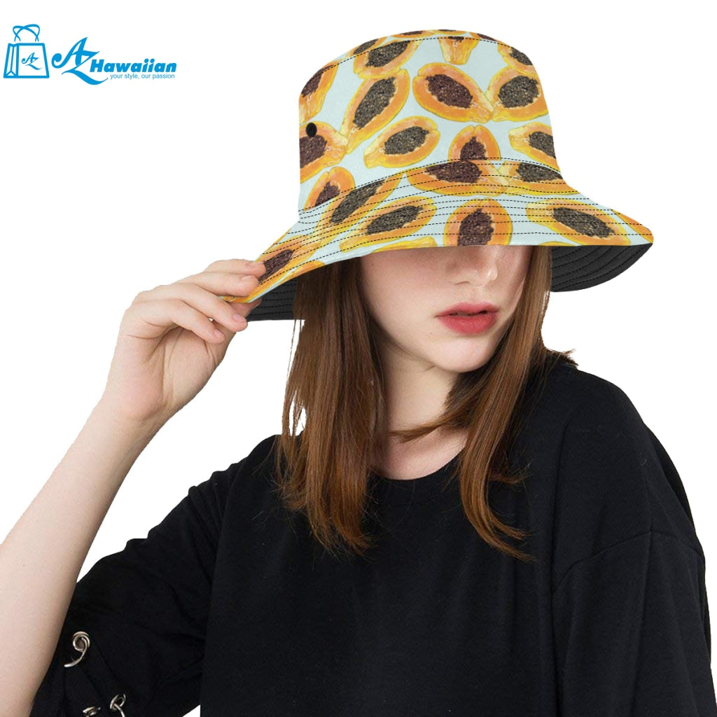 Watercolor papaya pattern Unisex Bucket Hat