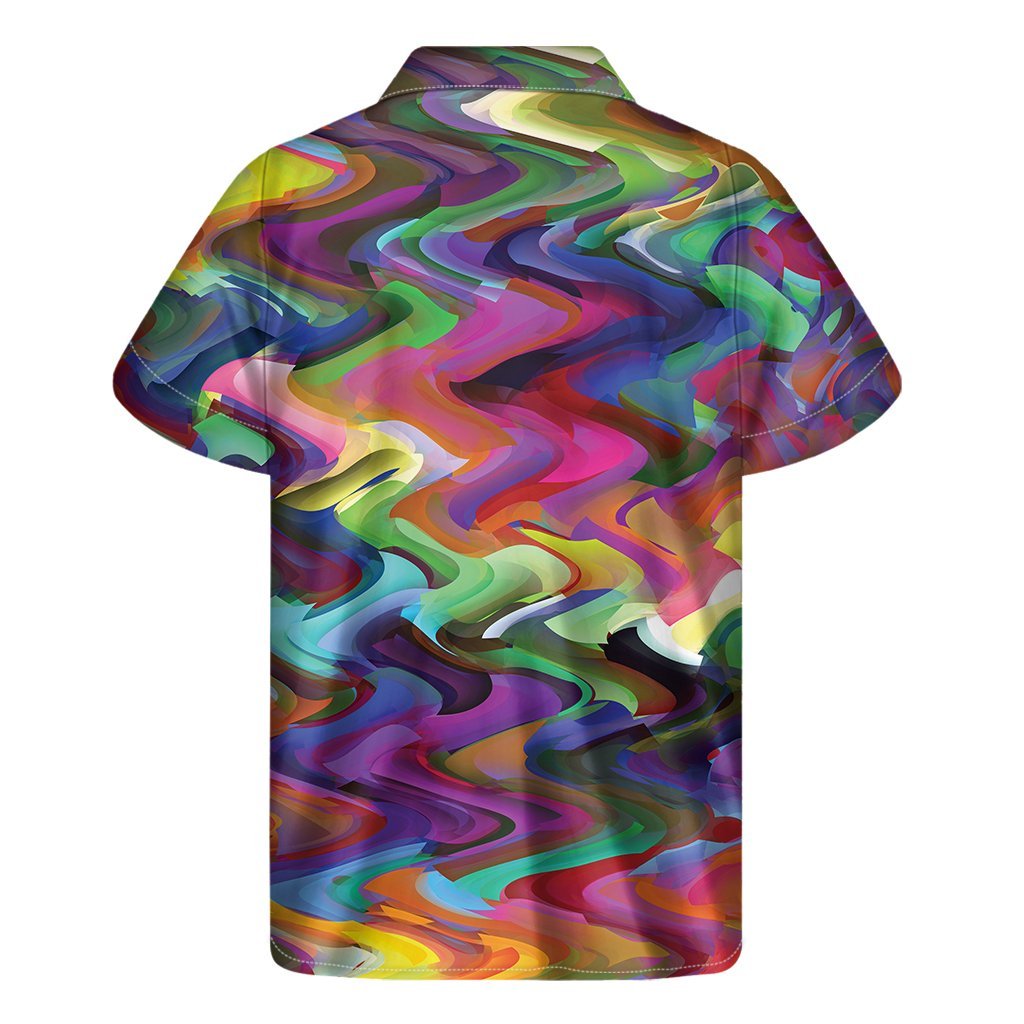 Watercolor Psychedelic Print Mens Short Sleeve Shirt Hawaiian