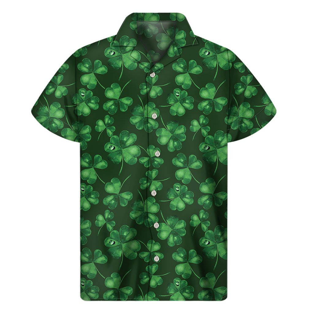 Watercolor Saint Patricks Day Print Mens Short Sleeve Shirt Hawaiian