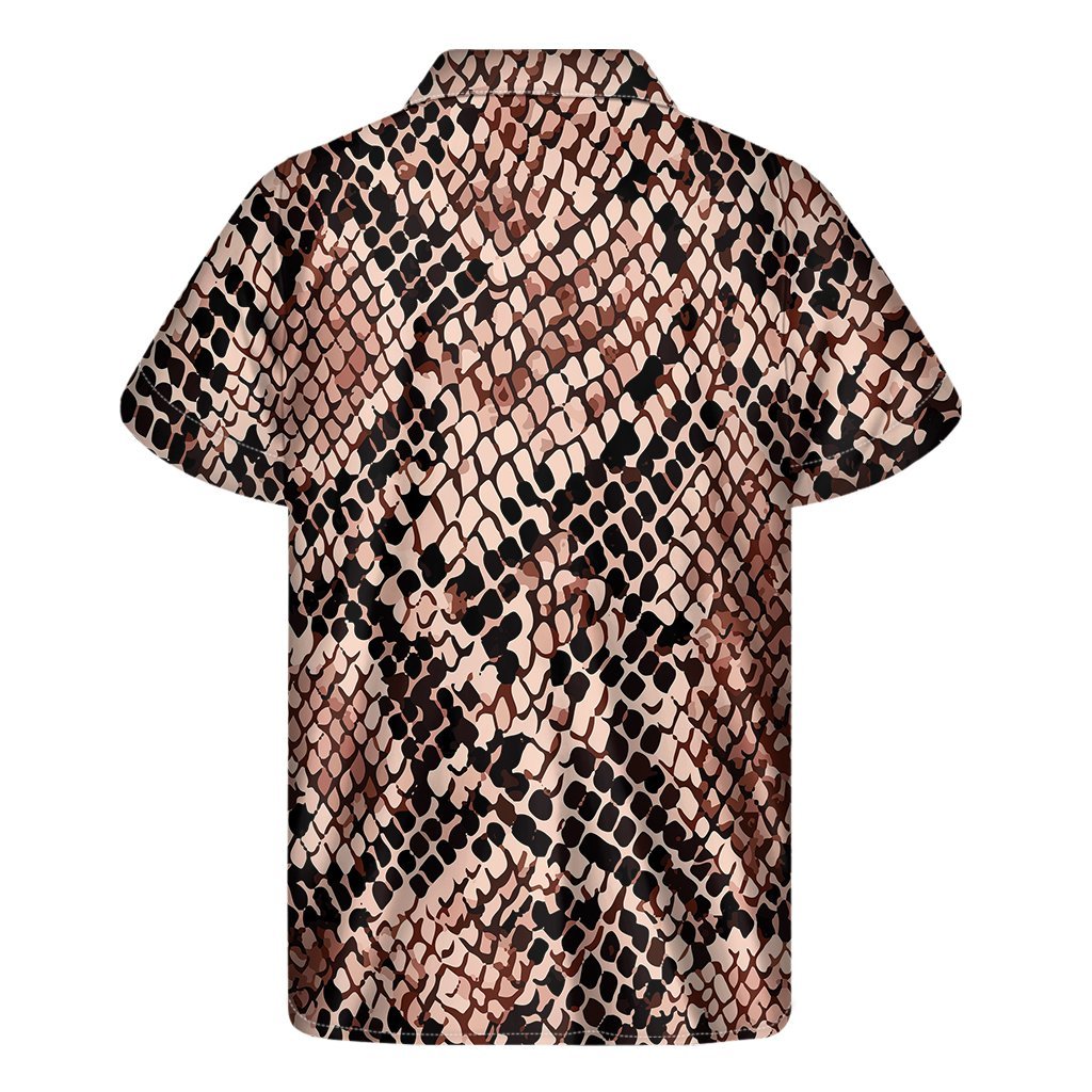 Watercolor Snakeskin Print Mens Short Sleeve Shirt Hawaiian