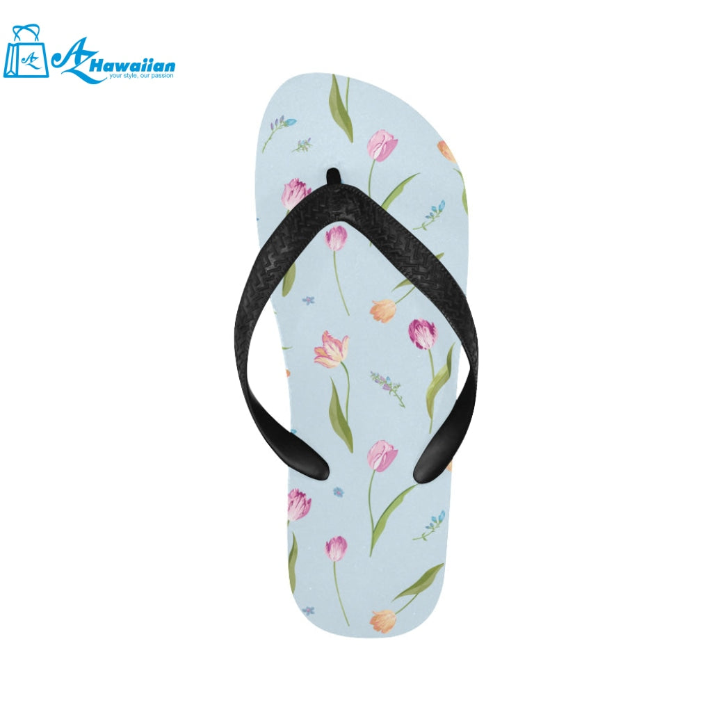 Watercolor Tulips pattern Unisex Flip Flops