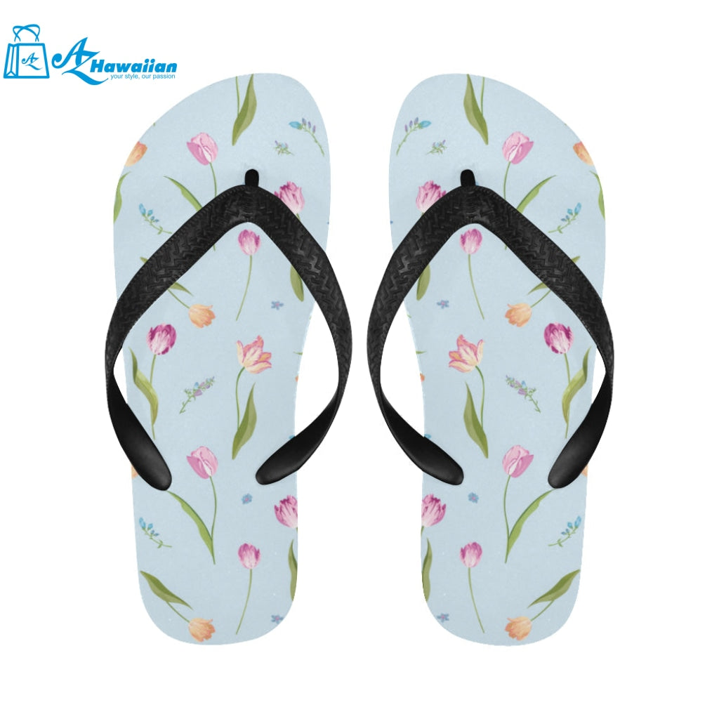 Watercolor Tulips pattern Unisex Flip Flops