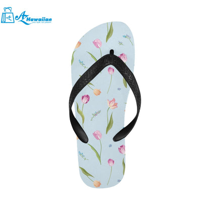 Watercolor Tulips pattern Unisex Flip Flops