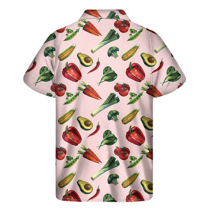 Watercolor Vegan Pattern Print Mens Short Sleeve Shirt Hawaiian