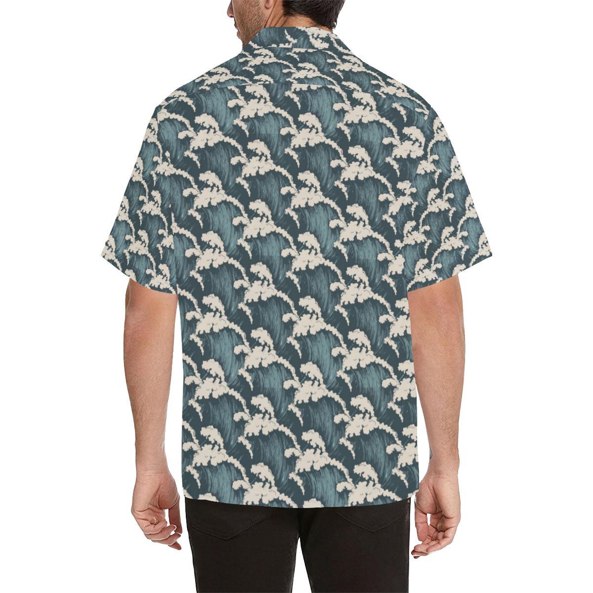 Wave Art Print Hawaiian Shirt