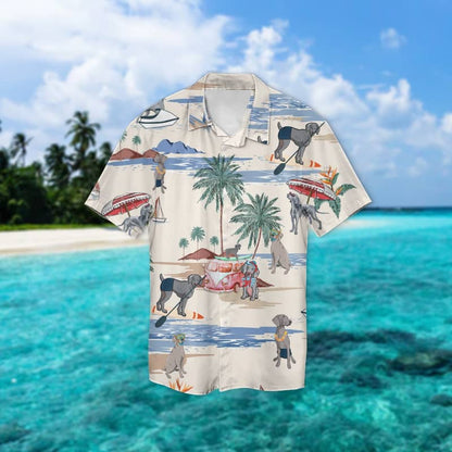 Weimaraner Summer Beach Hawaiian Shirt