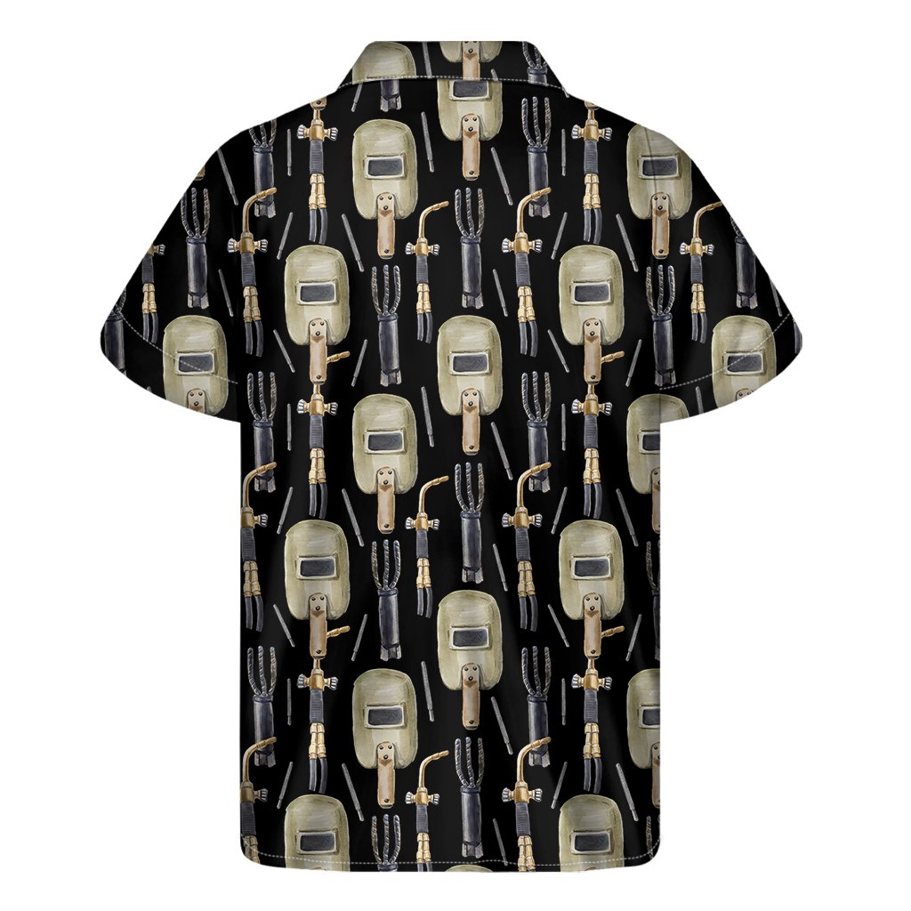 Welding Mask Pattern Print Mens Short Sleeve Shirt Hawaiian