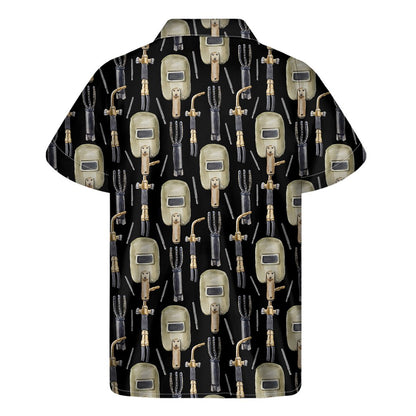 Welding Mask Pattern Print Mens Short Sleeve Shirt Hawaiian