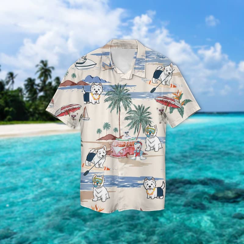 West Highland White Terrier Summer Beach Hawaiian Shirt