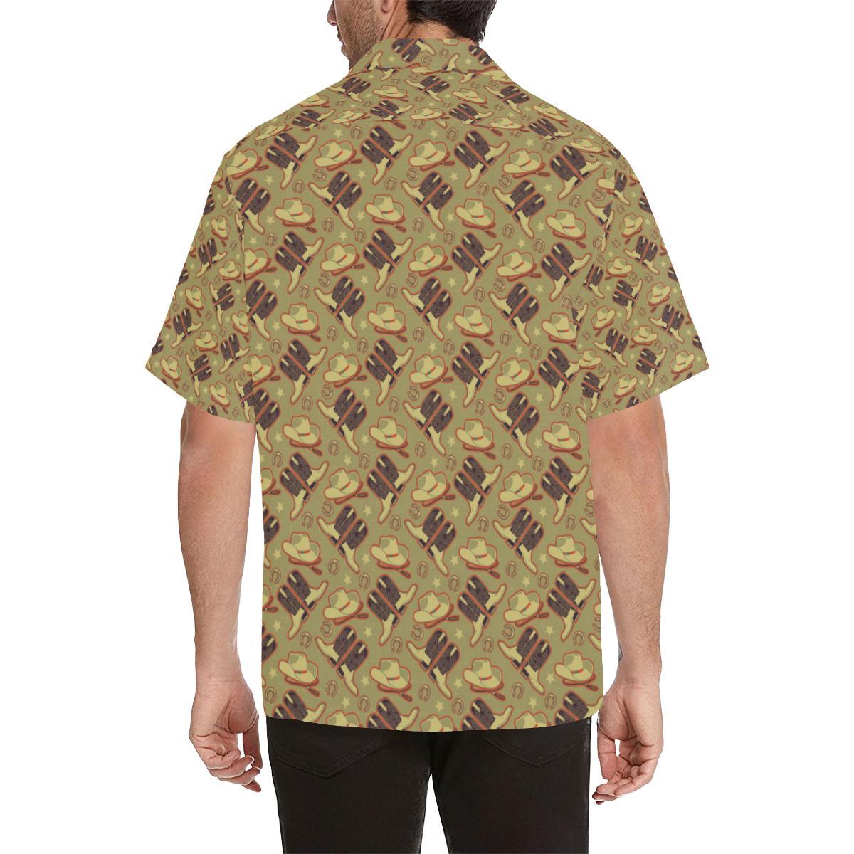 Western Cowboy Themed Hawaiian Shirt