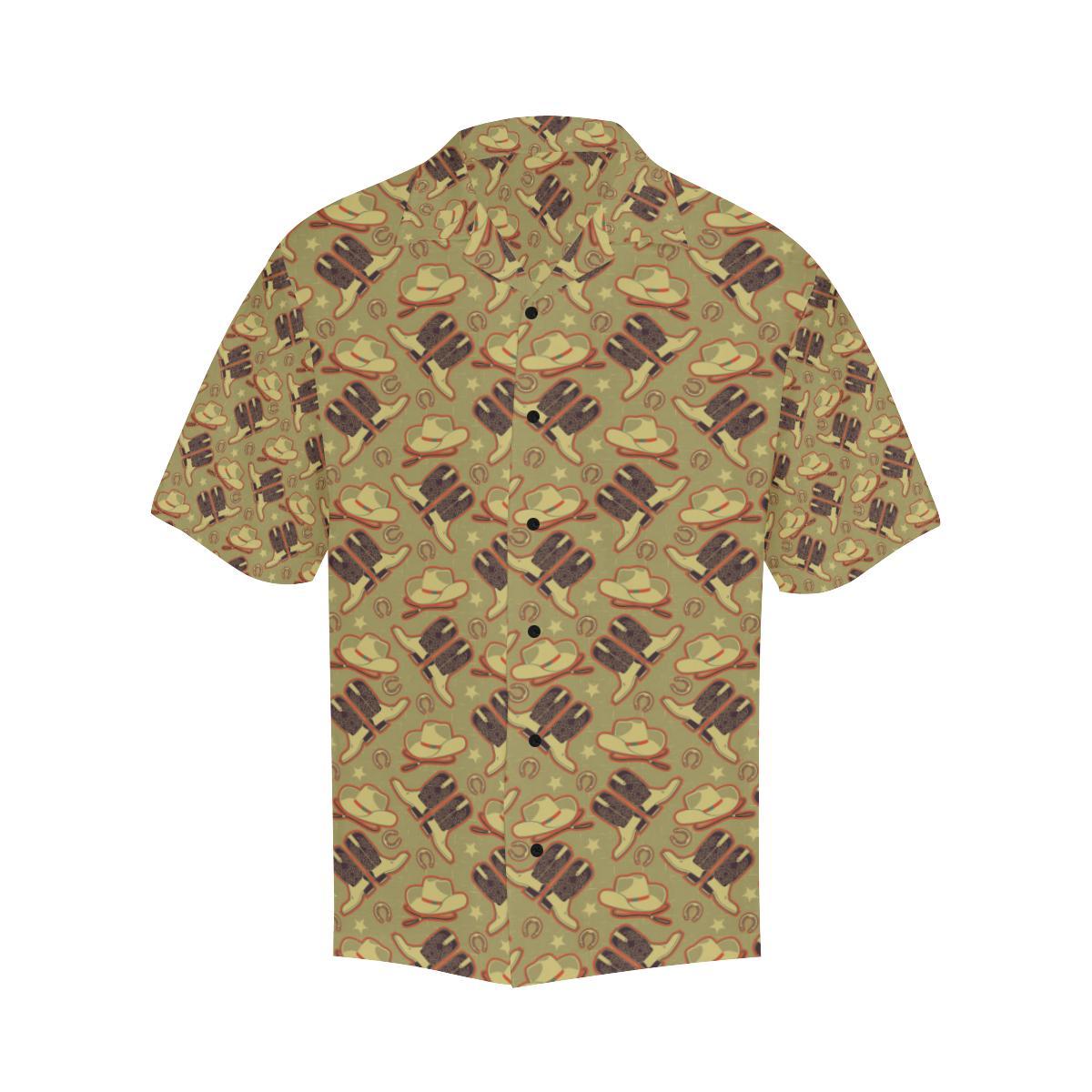 Western Cowboy Themed Hawaiian Shirt