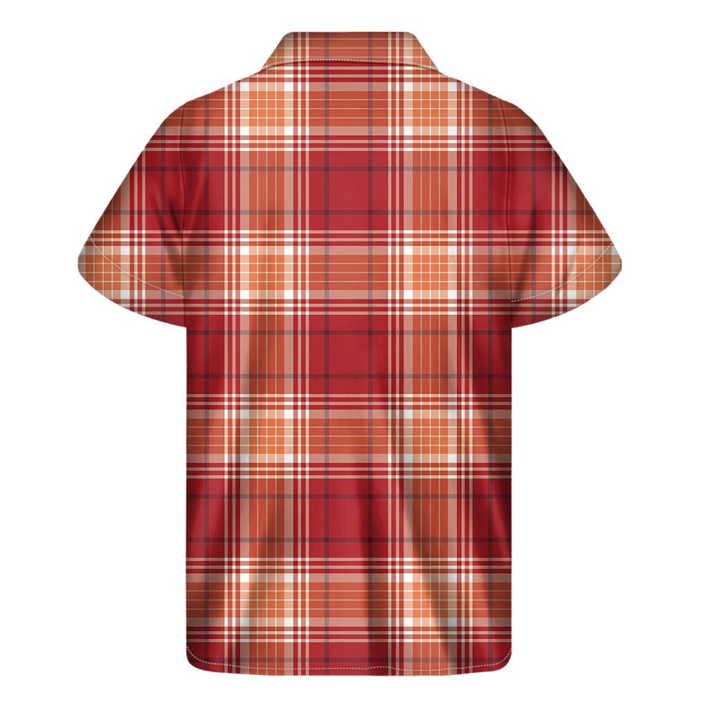 Western Tartan Pattern Print Mens Short Sleeve Shirt Hawaiian